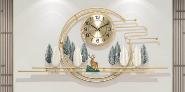 Mẫu đồng hồ treo tường trang trí thiên nhiên tối giản