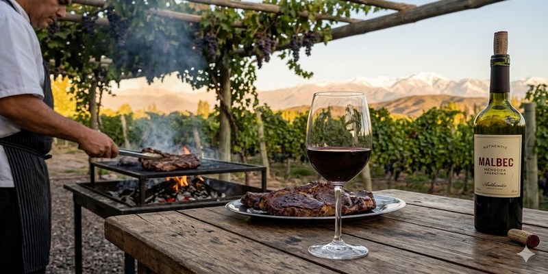 Ly Malbec và Bữa tiệc Nướng Asado vùng Mendoza